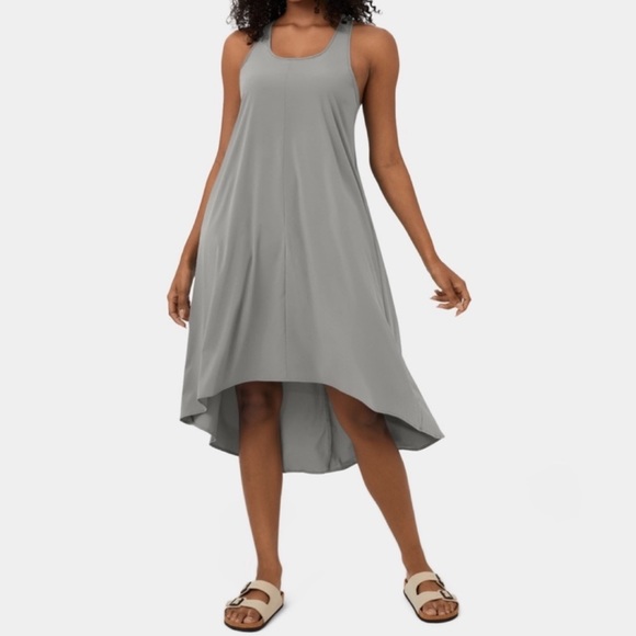 HALARA Dresses Halara Breezeful High Low Midi Dress In Ghost Gray